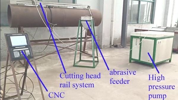 CNC portable waterjet cut pipe